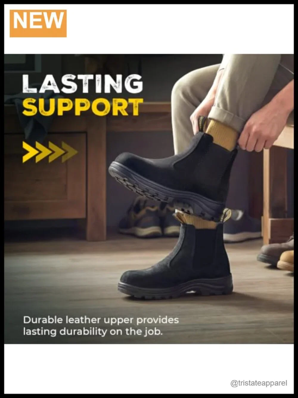 Women's Composite Toe Chelsea Work Boots Slip Resistant Memory Foam Leather